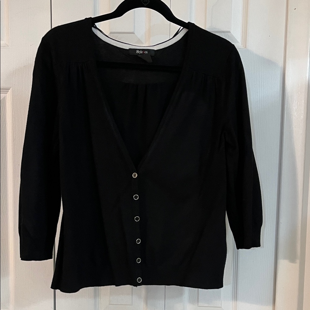 Style & Co. Black Button Down Shirt